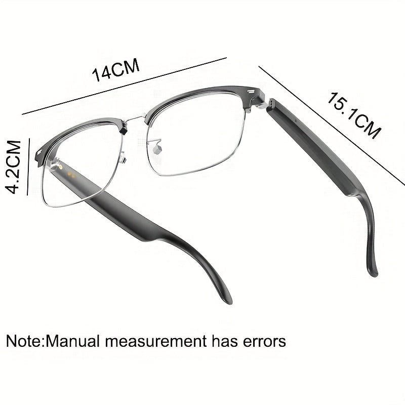 AI Smart Glasses with 160+ Language Real-Time Translation, Chat GPT System, Built-in Mic & Speaker, HD Voice Calls & Music Playback, Smart Glasses with Camera & Voice Assistant for Men & Women, USB-Powered, Compatible with Sm