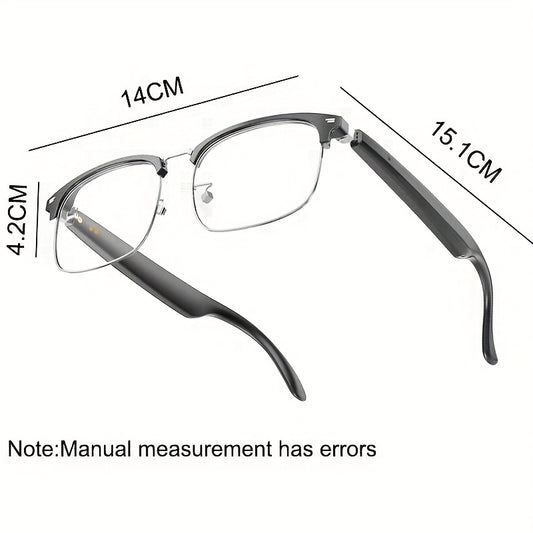 AI Smart Glasses with 160+ Language Real-Time Translation, Chat GPT System, Built-in Mic & Speaker, HD Voice Calls & Music Playback, Smart Glasses with Camera & Voice Assistant for Men & Women, USB-Powered, Compatible with Sm