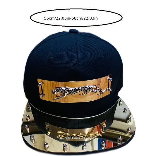 1pc Men'S Fashion Hip-Hop Street Dance Performance Baseball Cap - Casual Style, 100% Polyester, Lightweight, Animal Print, Non-Stretch Fabric - For Men - Suitable for Streetwear, Dance, Casual Occasions - Perfect Gift for Fas