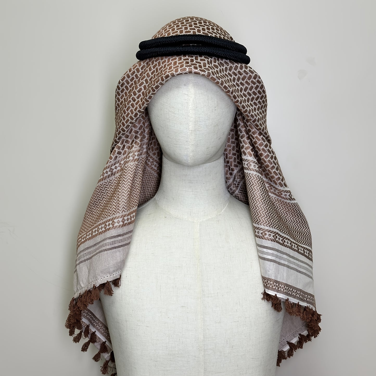 1pc Elegant Jacquard Headscarf & Square Scarf - Soft Breathable All-Season Muslim Headwear, Unisex for Men & Women - Wedding, Everyday, Formal Events Accessory - Luxury Fabric, Hijab Scarf, Decorative Tassels, Luxurious Comfo