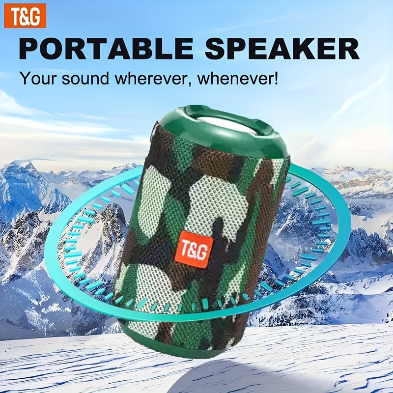 Portable Wireless Speaker for Outdoor Use, Featuring High-Quality Sound, TWS Stereo for Hands-Free Calls, And Compatibility with TF Cards And USB Drives. It Can Connect to Mobile Phones, Tablets, And Tvs with a Range of Up to