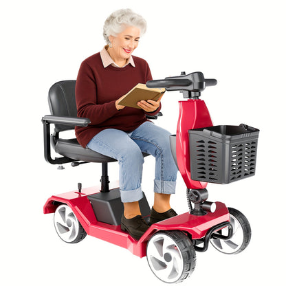 [ Weight Bearing 260 Pounds ] FSA/HSA Four-wheel Electric Scooter With Foldable Design, 15 Mile Range, 250W Dual Motor Front Shopping Basket