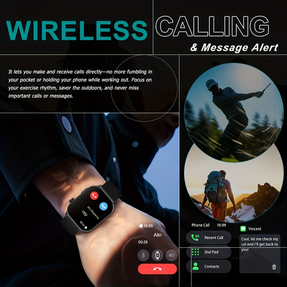 New Popular Large Screen GPS Smart Watch, Five-Star Positioning & Sports Tracking, 2.01-Inch Display, 1AMT High Quality, Compass, Wireless Calls, Message Alerts, Health Monitoring, 100+ Sport Modes, Multiple Built-in Dials, 3