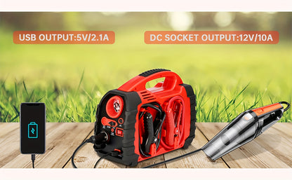 1000 Amp 12V Portable Car Jump Starter with Air Compressor, & Fast Charge - Heavy-Duty 260PSI Air, USB/ Lighter Power, Lithium-like Lead Acid Battery Booster for Trucks, RV, Boats, Motorcycles (Battery &