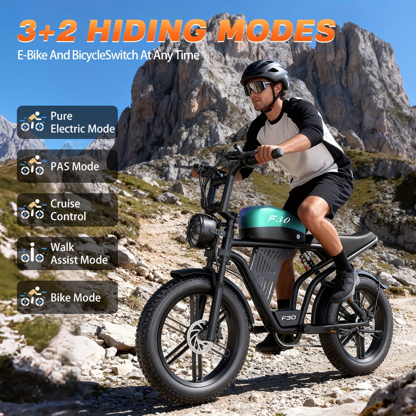 749W Moutain Ebike, 20" Fat Tire Electric Bike For Teens, 48V 20Ah Battery, 7-Speed Ebike Front & Rear Suspension/ Disc Brake. Z6 FlodIng Ebike, 650W 14-inch Adult Electric Bike.Two Models Available