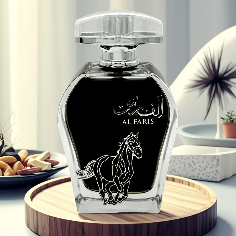 AL FARIS Black Mustang, Men's Perfume In The Middle East Of Dubai, Arabia, Men's Cologne, Men's Eau De Toilette, Men's Clear Perfume, Lasting Good Smell, 3.4oz, Fragrance Rate 18% -25%, Oriental Tone, Increase Male Fremont, A