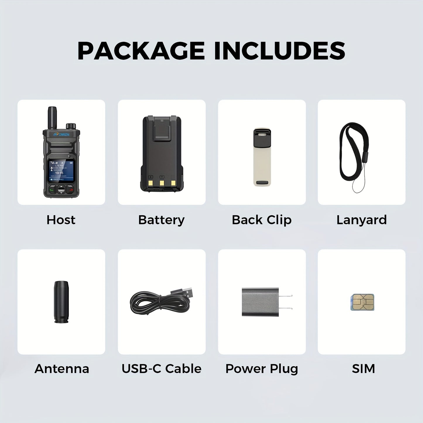 4G LTE Smartphone-like Walkie Talkie with Local SIM Card - No Monthly Fee, Unlimited Range, Global Compatibility (2.4G/3G/4G/5G), Noise-Canceling Mic & Clear Audio, - for Outdoor, Construction, Events, Large Groups (World
