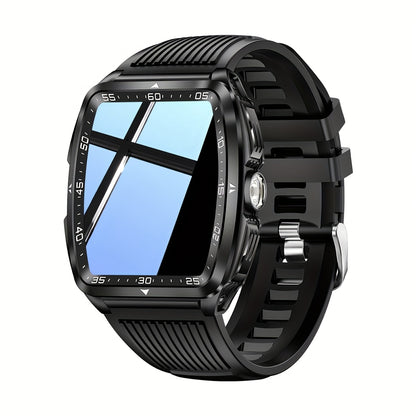 QTLJJBY Outdoor Sports Smart Watch, 1.8 Inch Ultra-Full Touch Display, Wireless Calling, 5ATM High Quality, 400mAh Battery, Push Notification, 100+ Sports Modes (Pedometer, Calories), Weather Forecast, Camera Control, Music M