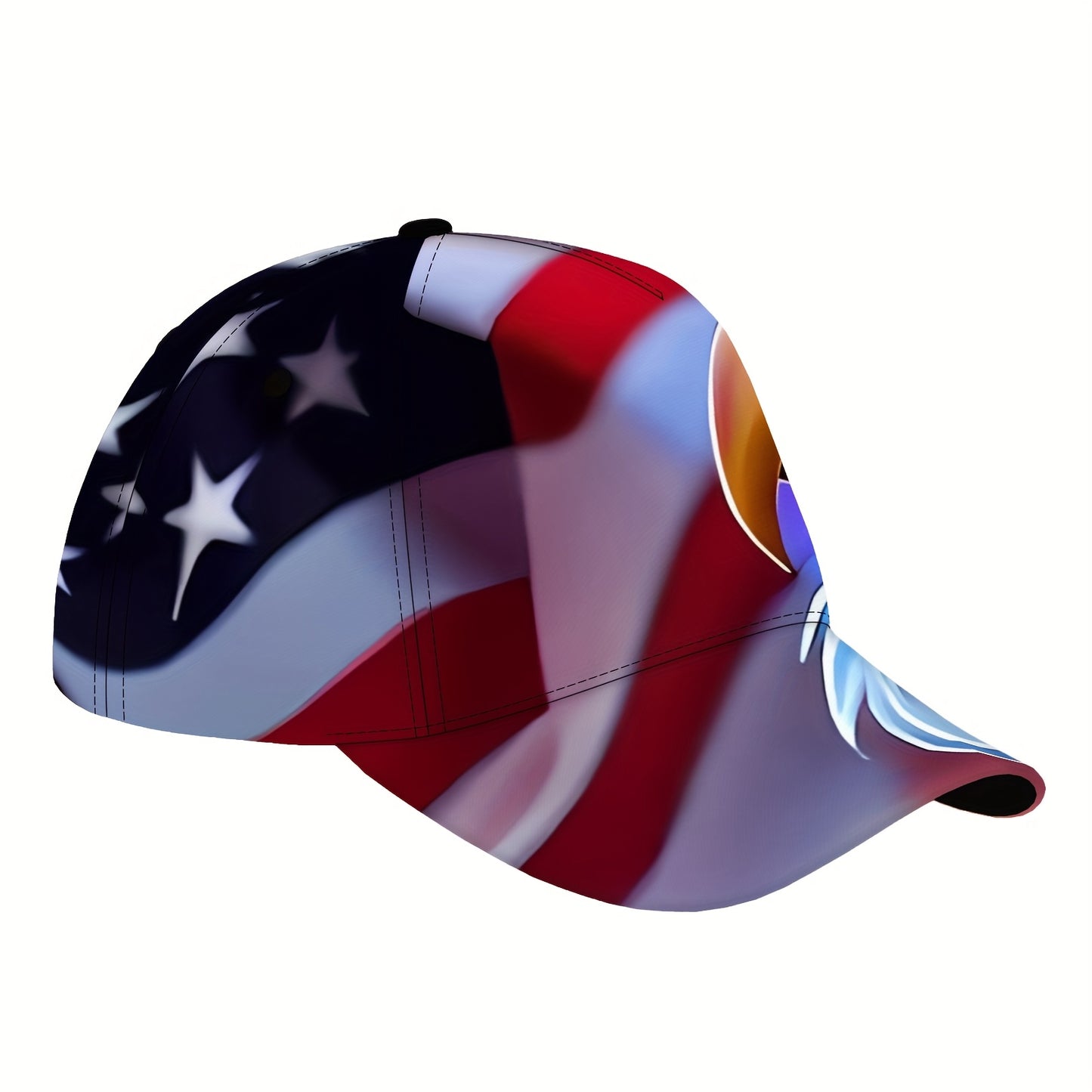 Ideal Valentine's Day Gift - 1pc Baseball Cap - Eagle Head & American Flag Design - 100% Polyester - Breathable & Lightweight - Adjustable Sports Cap for Outdoor Activities, Skateboarding, Cycling - Machine Washable