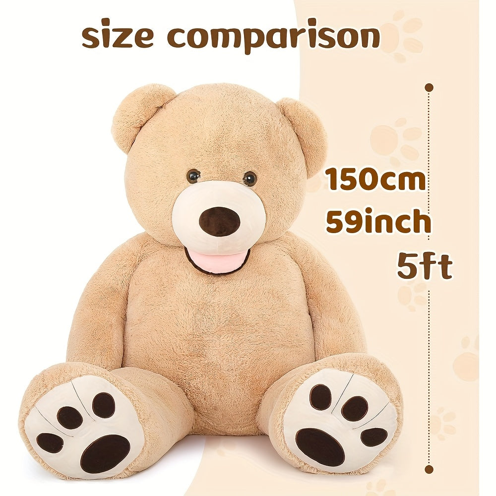 MorisMos Giant Teddy Bear Plush 5 Feet, Life Size Huge Teddy Bears for Girlfriend Boyfriend, 5 Foot Large Bear Gifts, Baby Shower, Birthday, Anniversary Gift, Romantic Gift, Oversized Stuffed Animal, Cute Plushie, Highquality