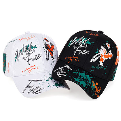 Two-piece "one hat and one decorative necklace" combination, new youth hip-hop baseball cap, exquisite embroidery adjustable lightweight and breathable travel, travel, size, and holiday gifts best choicesuitable for men and w