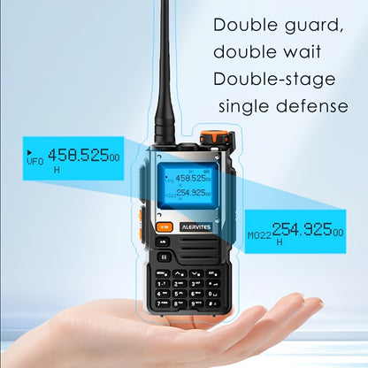 2pcs Alvit High Power 10W Two-Way Radio with 999 Channels, 6 Bands (65-108/108-136/136-174/220-260/260-390/390-520), DTMF, Wireless Copy, NOAA, Type-C Fast Charging, Battery, Outdoor Communication, Rugged Design, Durable Cons