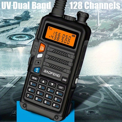 BAOFENG Walkie Talkie - Handheld Multi-Band Reception & Transmittance, Portable Dual-Way Radio with Large Capacity, High Power, Long-Range Communication, LED Flashlight, and Radio Frequency Monitoring, Walkie Talkie Designed