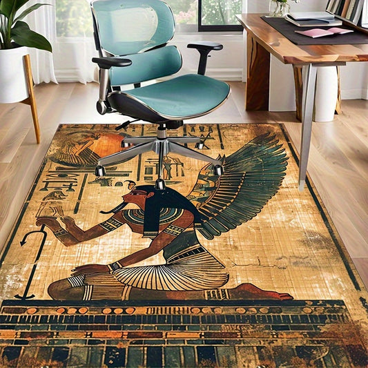 Ancient Egyptian Magic Print Area Mat - Non-Slip Polyester Mat for Living Room & Bedroom, 3D High-Density 800g/square meter, Machine Washable, Rectangular Shape, Ideal for Holidays & Home Decor, Holiday Home Decor | Egyptian