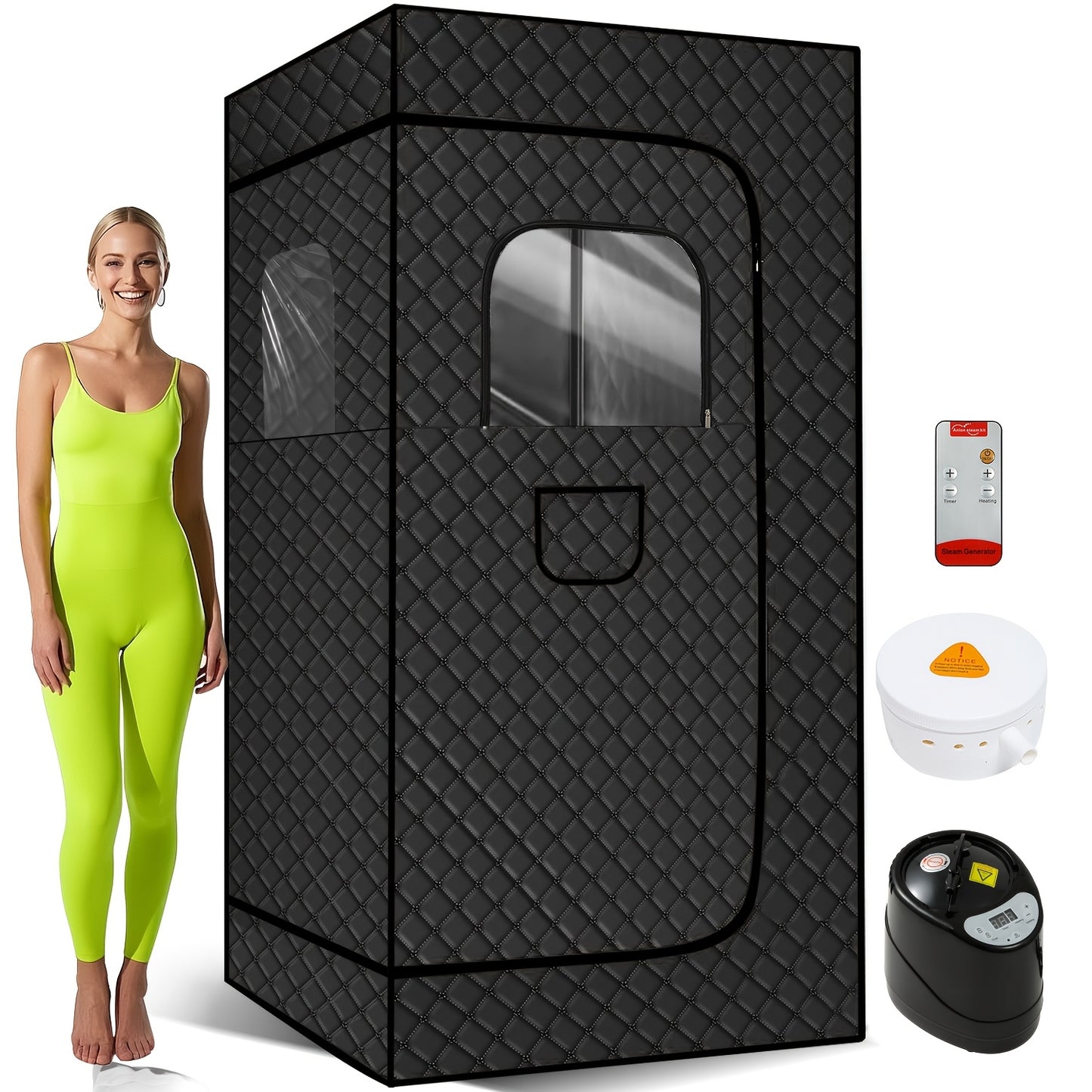 101.44oz Portable Steam Sauna Tent 1200W Steamer for Home Steam Spa, Indoor & Outdoor Upgraded Sauna Box Not Folding Chair, Portable Infrared Sauna, Sauna Accessories, Sauna for Home, Infrared Sauna Tent, Sauna Room