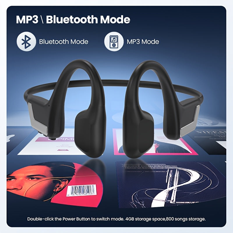 s850 Wireless Bone Conduction Headphones - 10 Hours Playtime, IPX8 High Quality, 23g Lightweight Design, Open-Ear, Bone Conduction Sports Headphones, Sweatproof for Swimming, Cycling, Running, Fitness and Travel - Perfect Gif
