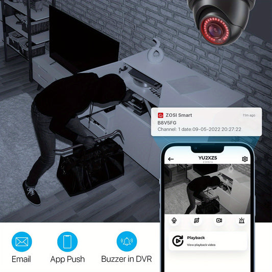 ZOSI 16CH Security Camera System with 12X 1080P FHD CCTV Camera Outdoor Indoor with 80ft Night Vision, AI Human Vehicle Detection, 90°Wide Angle, Property Protection, Monitoring, Compact Design, Highdefinition Video, Shockpr
