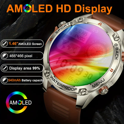COIUSOR's new 1.46-inch AMOLED supports full phone connectivity +GPS positioning, wireless call sync SMS alerts, High Quality, 170 sports modes and height pressure monitoring, and 540mAh for iPhone and Android phones