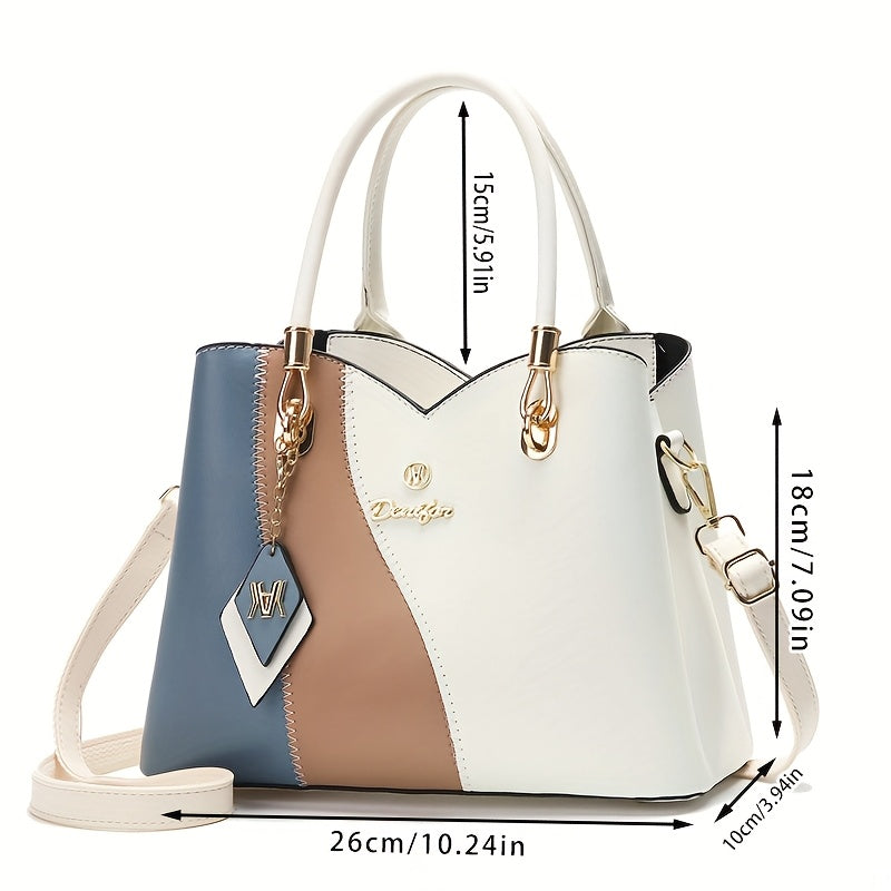 CHROSGEKEIDI Women's Handbag & Crossbody - Large Capacity Detachable Strap, Golden-Tone Hardware, Black/Beige/ Two-Tone Shoulder Bag, Elegant White for, Wedding, Formal Events (Luxury Designer-Like Purse), Evening Bags For Wo