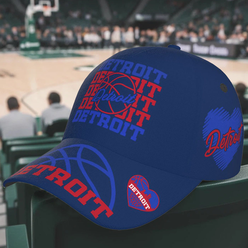 Detroit Baseketball  Cap Adjustable City Print Snapback Hat Game Day