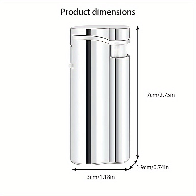 1pc/5pcs Set, Lighter, Butane Lighter, Metal Shell Windproof Lighter, Durable And Portable Lighter, Adjustable Flame Size, Refillable, Suitable For Outdoor Camping, Barbecue, Hiking, Precise Ignition, Valentine'S Day Gift, Wi