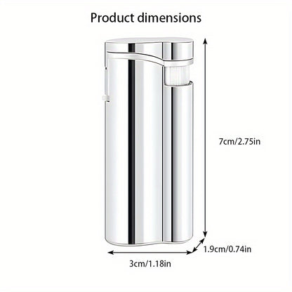 1pc/5pcs Set, Lighter, Butane Lighter, Metal Shell Windproof Lighter, Durable And Portable Lighter, Adjustable Flame Size, Refillable, Suitable For Outdoor Camping, Barbecue, Hiking, Precise Ignition, Valentine'S Day Gift, Wi