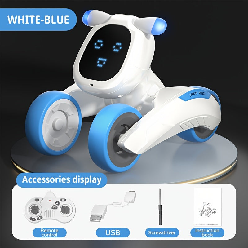 Robot Dog Toy With Face Expression & Lights, Smart Interactive Talking Robot Toys With Voice Control, Touch Sensing, Recording, Singing & Dancing, RC Robot Pet - For Girls & Boys - Perfect Christmas & Birthday Gift