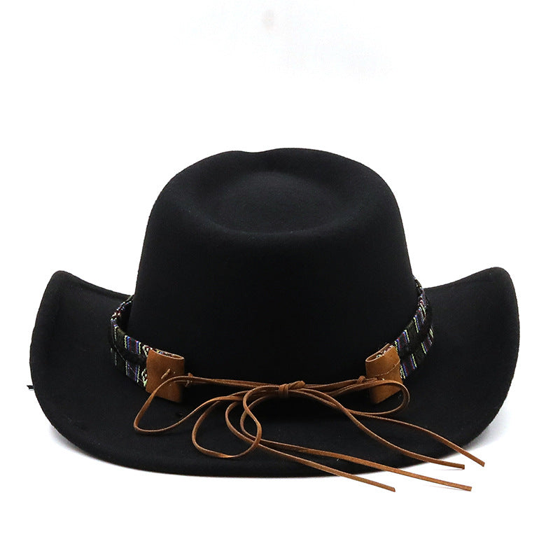 Men's & Women's Western Cowboy Hat with Tweed Jazz - Wide Brim Felt for all-Weather, Non-Textile Durable Design, Black for horseback Riding, Festivals, Ranch - Unisex Cowboy/Cowgirl