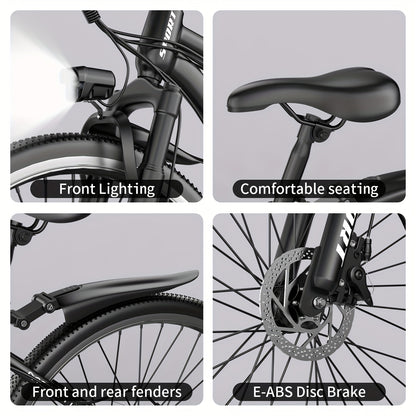 Mountain Electric Bicycle, Battery Can Be Sold Separately, 500W (peak 740W) Silent Motor, 26 Inch Tires, Power Brake, Alloy Frame, 20MPH, Additional Mudguard, Equipped With Front Plug And Lighting System