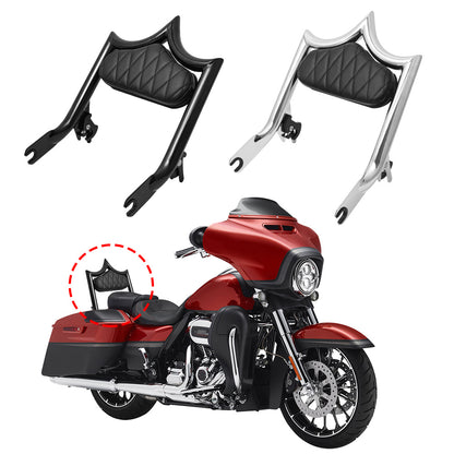 Motorcycle Sissy Bar with Skull Design, Thickened Steel, Compatible with Harley Touring CVO Road Street Glide Road King 2009-2024