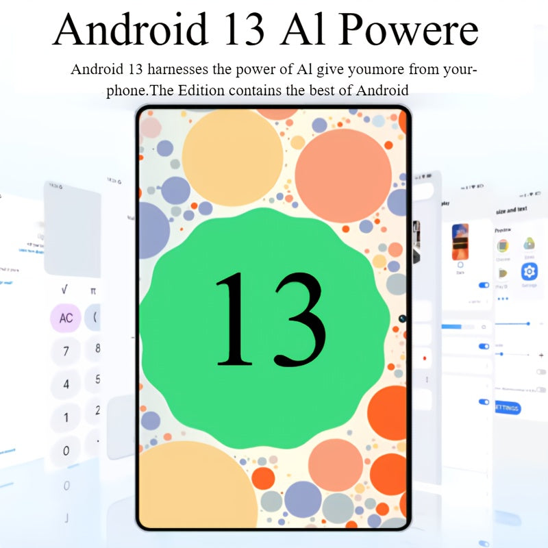 2024 New Q8pad 10.1-inch HD Smart Tablet, 8GB (4GB + 4GB Expandable) RAM + 128GB Storage Space, Dual Cameras 24MP + 32MP, Android 13 System, Supports 2 SIM Cards, TF Card (no Card Included), 5G WiFi, Essential for Office Work