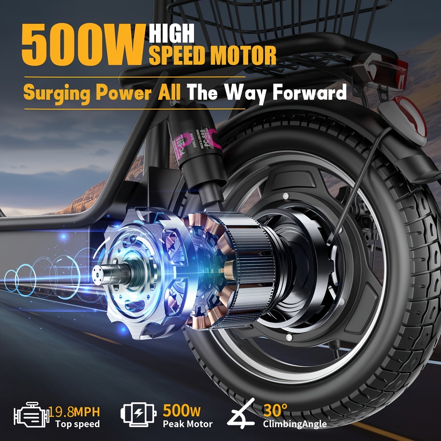 Two Options Available: Z6 48V Electric Bicycle & K8 36V Electric Scooter | 500W Dual Motor | 19MPH Speed | Folding Design+Removable Basket | Available in Both Sitting Positions/ Single Seat | Turn Signal Functionality | UL Ce