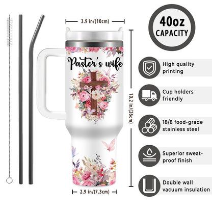 Hristian Gifts for Women Tumbler 40oz with Handle & Straw - Faith Gifts Christian Tumblers Bible Gifts - Encouragement Inspirational Gifts for Women - Religious Birthday, Gifts for Friends, Valentine's Day Gift, Water Bottle