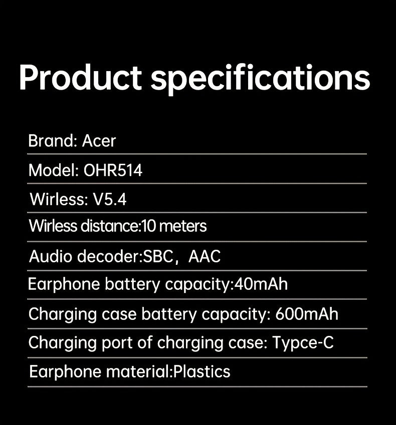 TWS Wireless Headphones, Noise Cancelling In-Ear Design, Lightweight Touch Control Long Battery Life HIFI Sound, Compatible with iOS/Android, Ideal Gift for Calls Sports & Running