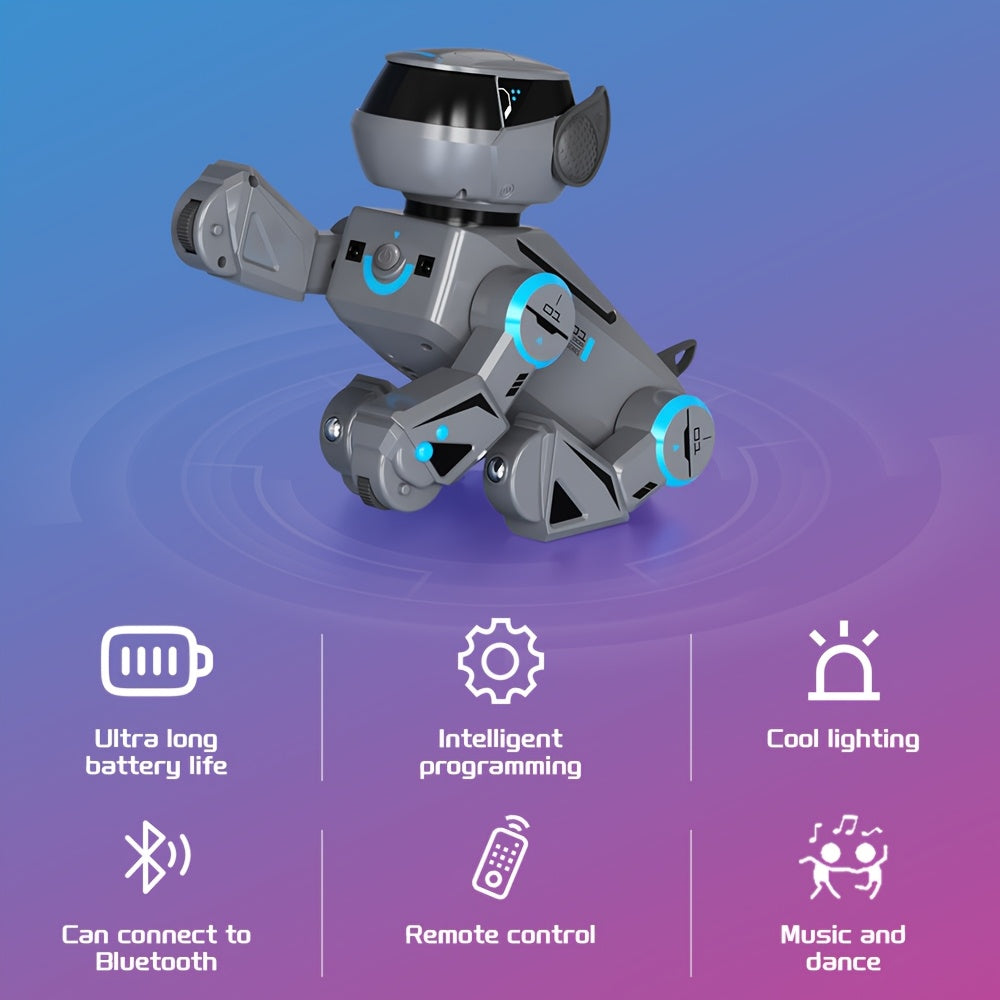 2.4Ghz RC Robot Dog with 2D/3D Acrobatics, Music & Dance, Intelligent Programming, USB Rechargeable Battery, Remote Control, for Boys & Girls, Ages 6 & Up