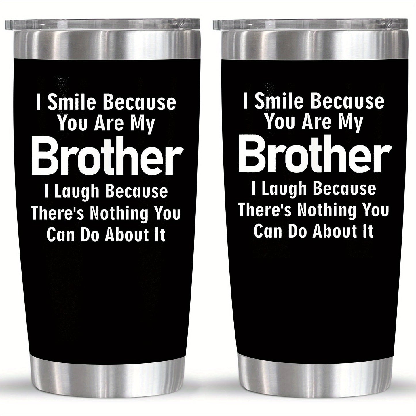 Brother Gifts - 20oz Tumbler Cup, Big Brother Gift, Christmas, Father'S Day, Birthday Gifts from Sister- Stainless Steel Edge Design