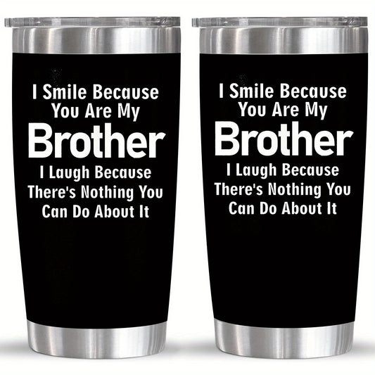 Brother Gifts - 20oz Tumbler Cup, Big Brother Gift, Christmas, Father'S Day, Birthday Gifts from Sister- Stainless Steel Edge Design
