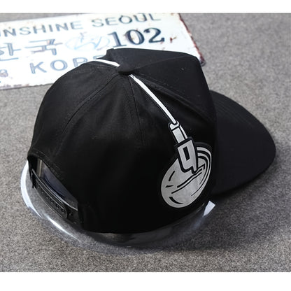Men' & Women' Headphone & Mic Baseball Cap - Adjustable Snapback with Earphone Mic & Chat - Breathable Mesh Hat for Hiking, Streetwear - Unisex Hip-Hop Accessory (No additional Mic Required)