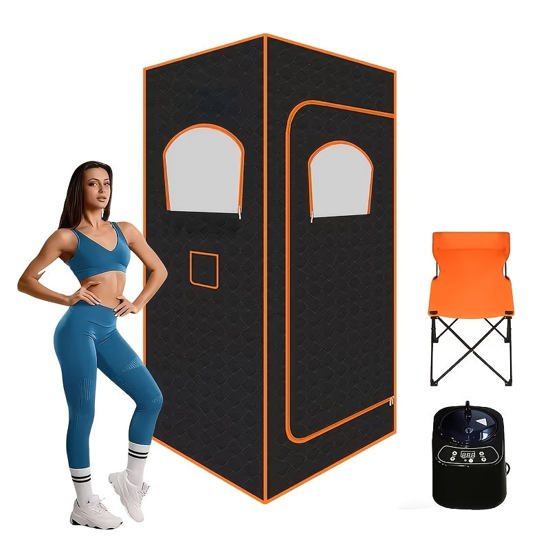 Sauna Room/Portable Electric Sauna Tent - Foldable Full-Size/Outdoor Steam Bath Box, Shower, Equipped With High-Temperature Steam Generator, Leak-Proof And Dry-Proof System - Heavy-Duty Model For Gym Spa - Includes 1/2 Steam