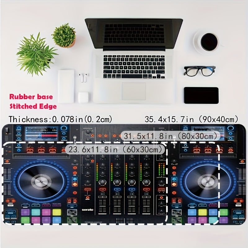 Gaming Mouse Pad And Desk Mat Designed for DJ Studios, Featuring a Non-Slip Rubber Base And Sealed Edges. A Sturdy Keyboard Mat Ideal for Music Production, Perfect As a Gift for Musicians And Gamers.