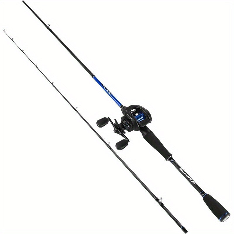 Centron Fishing Rod and Reel Combo, Spinning Baitcasting Combos, IM6 Graphite 2pcs Blanks, Stainless Steel Guides with Ceramic Rings, Contoured EVA Handles Fighting Butt