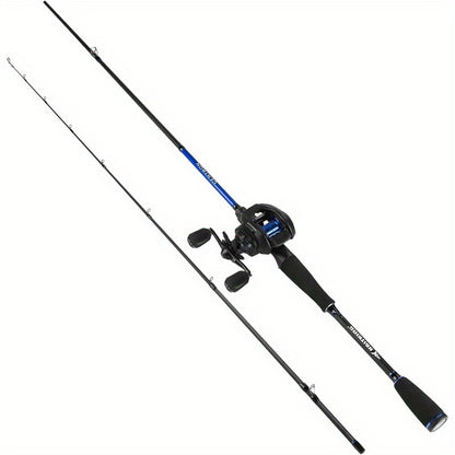 Centron Fishing Rod and Reel Combo, Spinning Baitcasting Combos, IM6 Graphite 2pcs Blanks, Stainless Steel Guides with Ceramic Rings, Contoured EVA Handles Fighting Butt