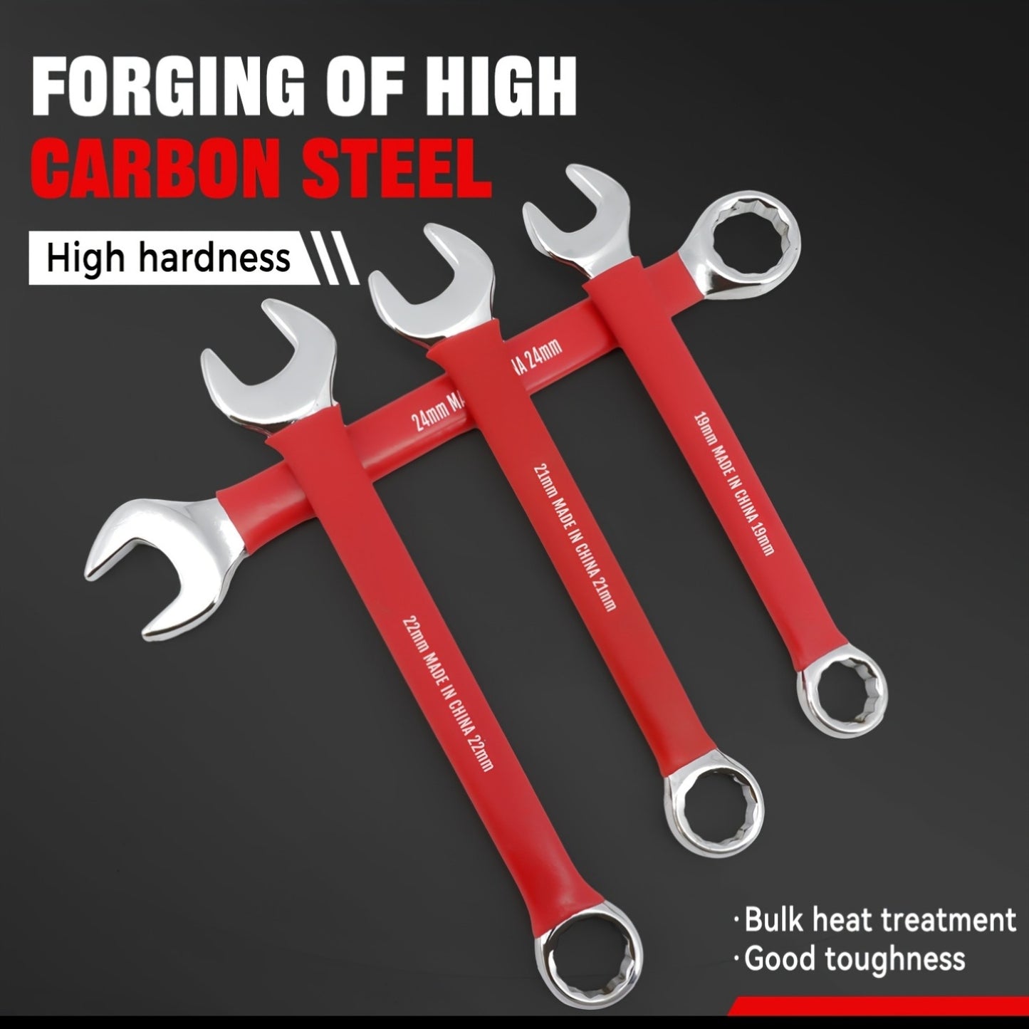 12pcs Heavy-Duty Chrome Vanadium Steel Two-Way Wrench Tool Set with Red Canvas Bag - 6mm-17mm Metric Sizes, 12-Point Box End & Open-End Wrenches, Non-slip Grip Handles For Automotive, for bicycle, Home Repair - Durable Metal