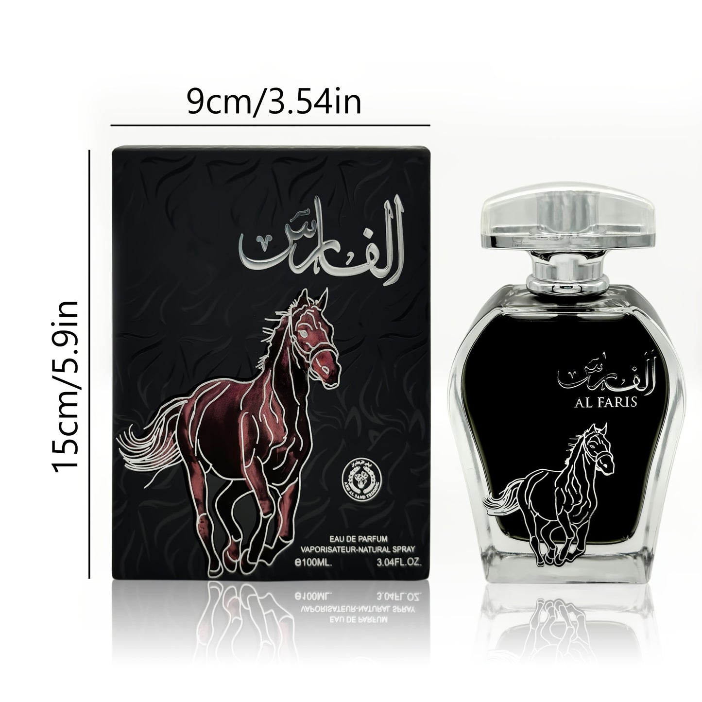 AL FARIS Black Mustang, Men's Perfume In The Middle East Of Dubai, Arabia, Men's Cologne, Men's Eau De Toilette, Men's Clear Perfume, Lasting Good Smell, 3.4oz, Fragrance Rate 18% -25%, Oriental Tone, Increase Male Fremont, A