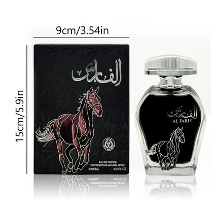 AL FARIS Black Mustang, Men's Perfume In The Middle East Of Dubai, Arabia, Men's Cologne, Men's Eau De Toilette, Men's Clear Perfume, Lasting Good Smell, 3.4oz, Fragrance Rate 18% -25%, Oriental Tone, Increase Male Fremont, A