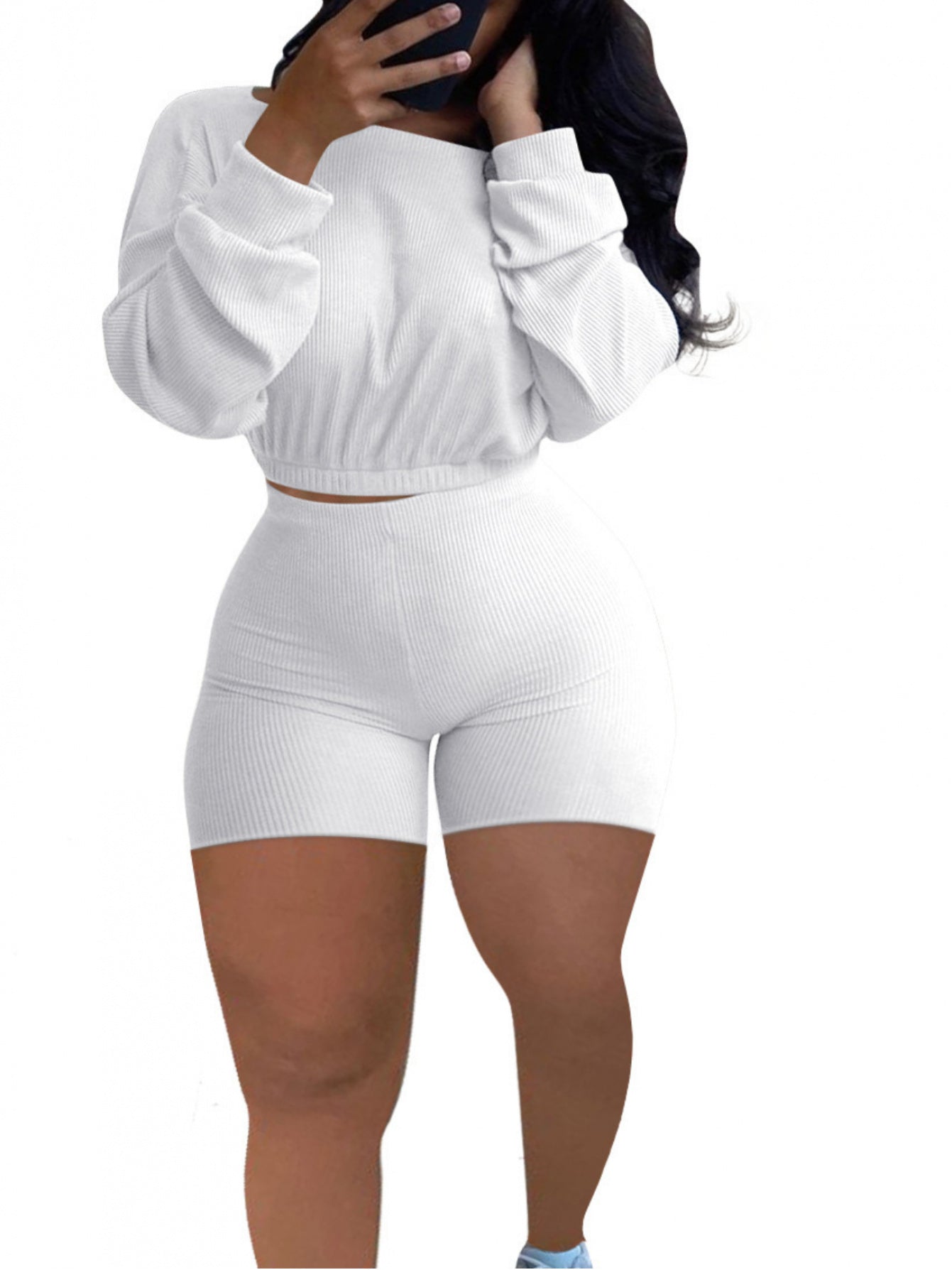 2pcs Women's Solid Color Workout Set, Casual Sportswear Outfit, Fashion Slim-Fit Design for Athletic Training Activities, Women's Activewear