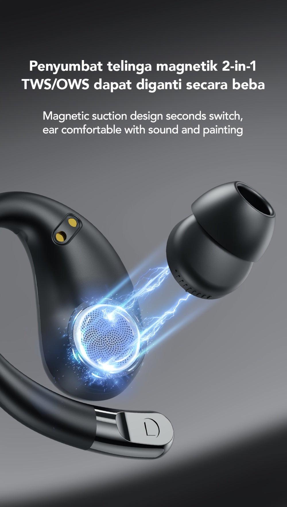 [HTC NE22 | Open AI] HTC NE22 Open AI Translation OWS Headphones | 135 Languages | Face-to-Face Dual Voice | HIFI High-Quality Sound | Built-in Mic | Global Travel & Negotiation