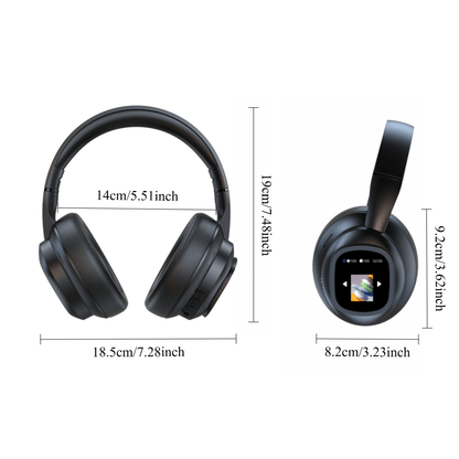 New hybrid active noise-cancelling headphones(with touchscreen), intelligent AI translation, remote control photography, wireless headphones with microphone, soft ear pads, multiple EQ bass, comfortable fit ear cups, suitable