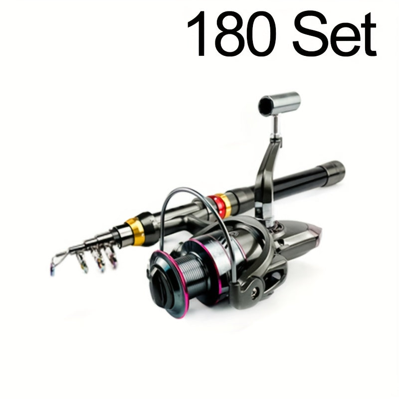 Carbon Fiber GHOTDA New Fishing Rod Combo - Includes 1 Telescopic Rod, 1 Spinning Reel, Foldable Fishing Rod, Suitable for Saltwater & Freshwater Fishing