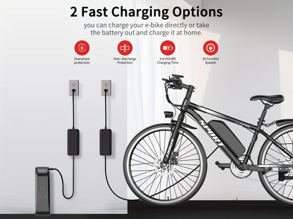Mountain Electric Bicycle, Battery Can Be Sold Separately, 500W (peak 740W) Silent Motor, 26 Inch Tires, Power Brake, Alloy Frame, 20MPH, Additional Mudguard, Equipped With Front Plug And Lighting System